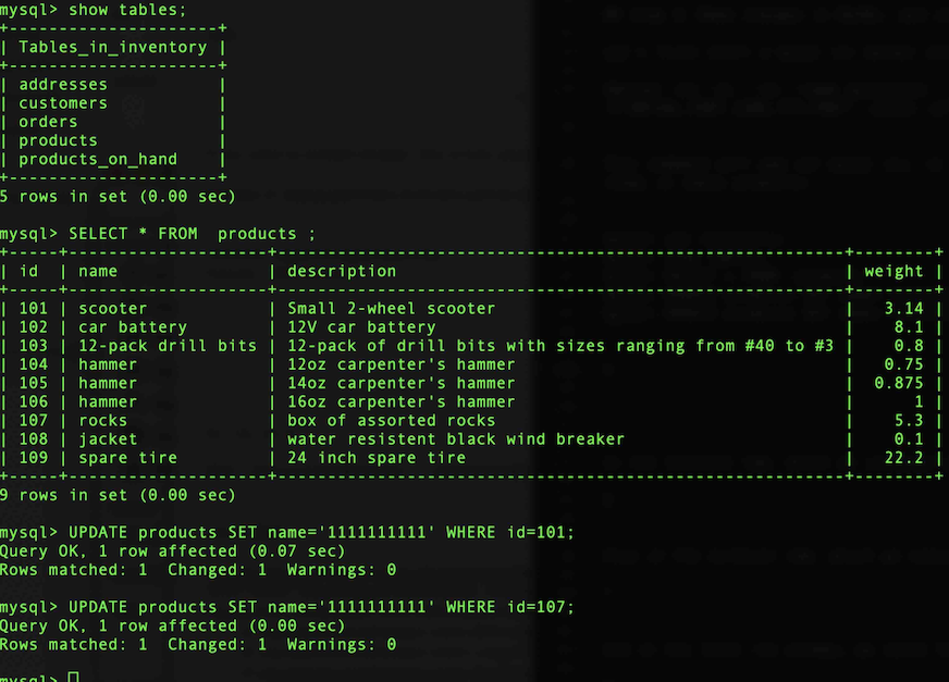 mysql updates