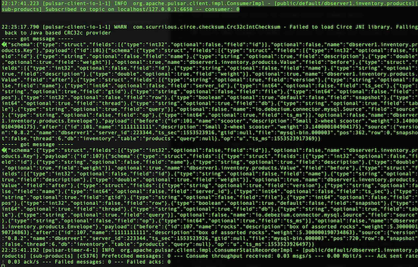 table topic stores mysql updates